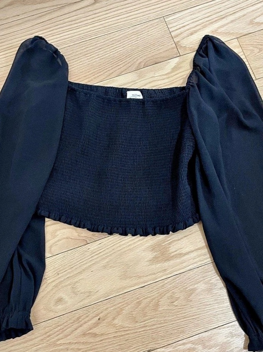 Wilfred Smocked Blouse Crop Top Black 2XL